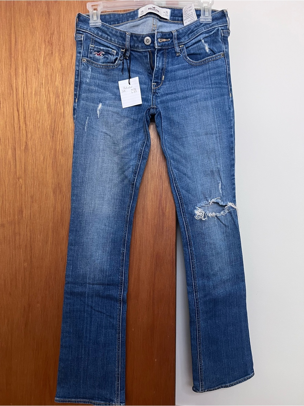 Hollister Women's Bootcut Jeans in Faded Blue Wash